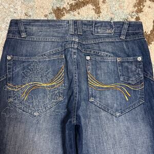 Vintage Delf Baggy Skull Embroidered Jeans Size 36x32 Y2K Southpole Style